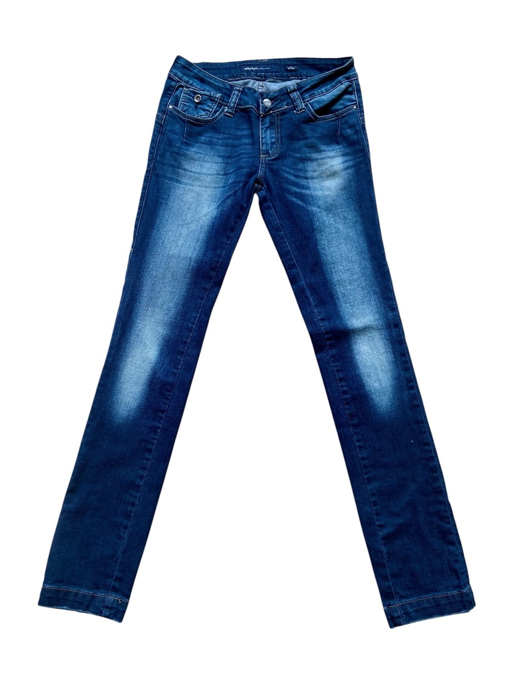 Miss Sixty Radio Y2K Low Rise Slim Straight Jeans Size 27 Stretch Blue Denim